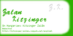 zalan kitzinger business card